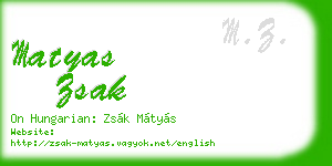 matyas zsak business card